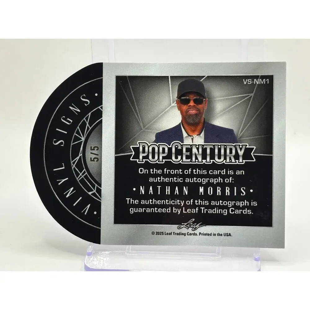 2025 Leaf Pop Century Nathan Morris Vinyl Signs Silver Auto 5/5 SP Boyz II Men
